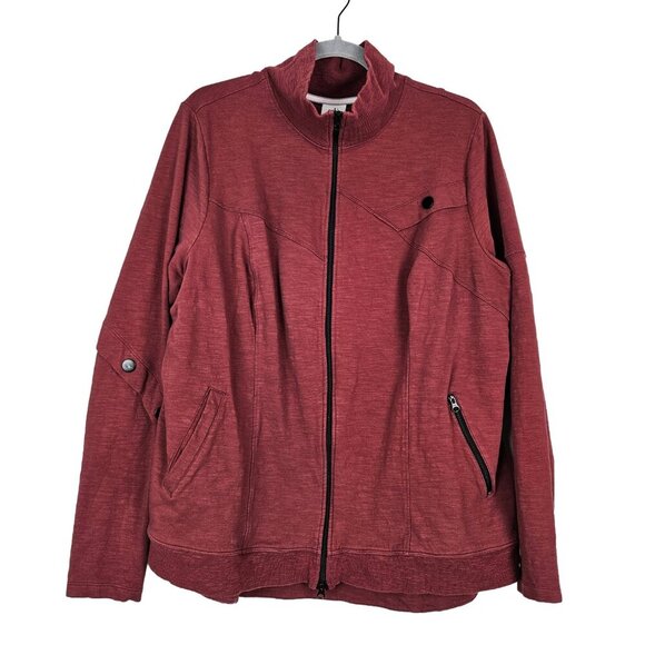 CAbi #4122 Training Jacket Burgundy Full Zip Long Sleeve Stretch XXL - Picture 1 of 8